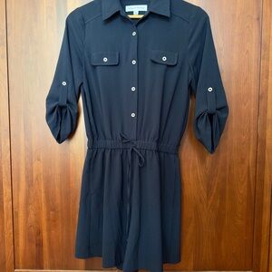 Emma & Michele Navy Long Sleeve Dress